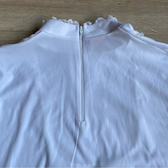 NWT Vintage body suit long sleeve high collar ruffle Victorian feminine - Picture 4 of 13